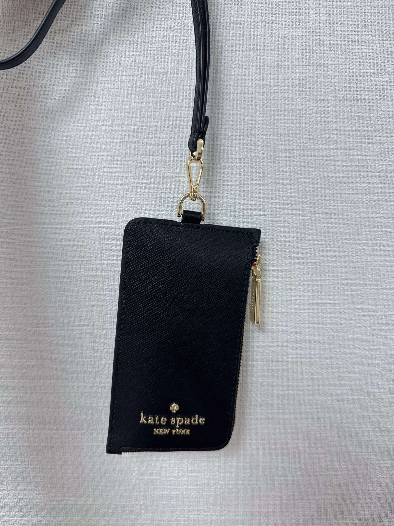 LYS01576 Kate Spade 拉鏈掛頸卡套 黑色