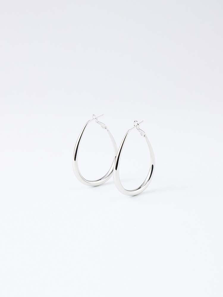 橢圓耳釦式大耳環