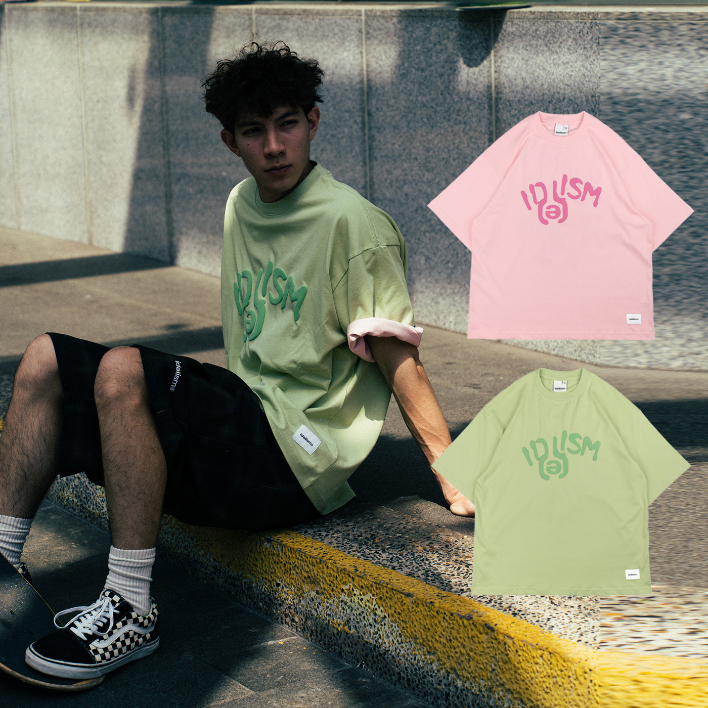 idealism Puff Tee 綠色 粉色 圓領 立體 發泡 短T【ID26002】