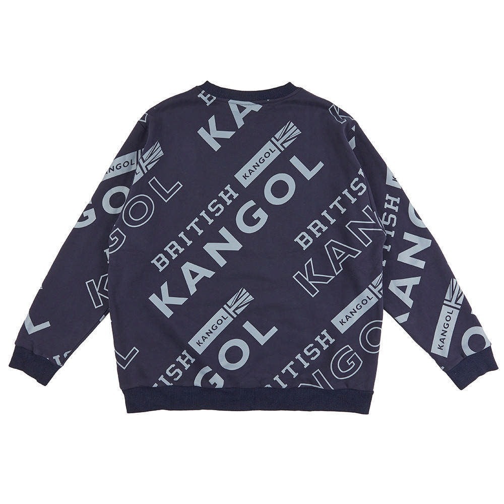 【Kangol】中性印花圓領T｜圓領版型 印花設計-深藍色