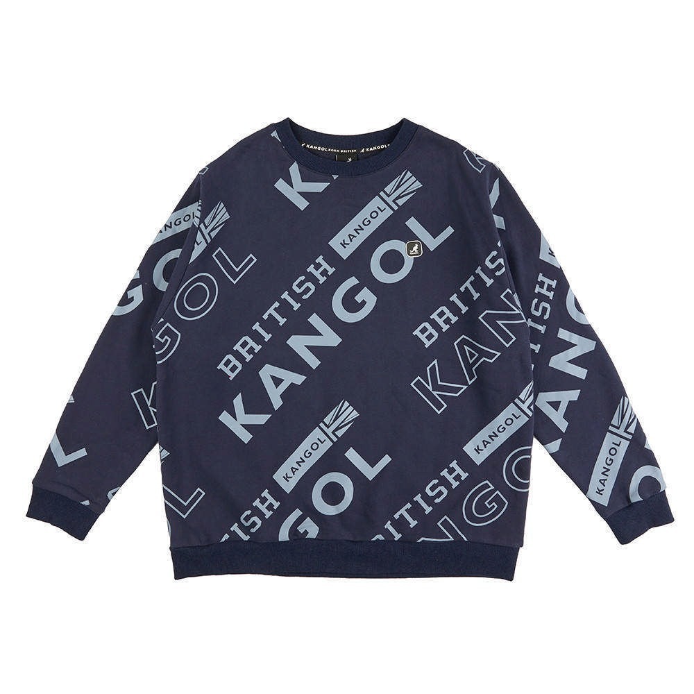 【Kangol】中性印花圓領T｜圓領版型 印花設計-深藍色