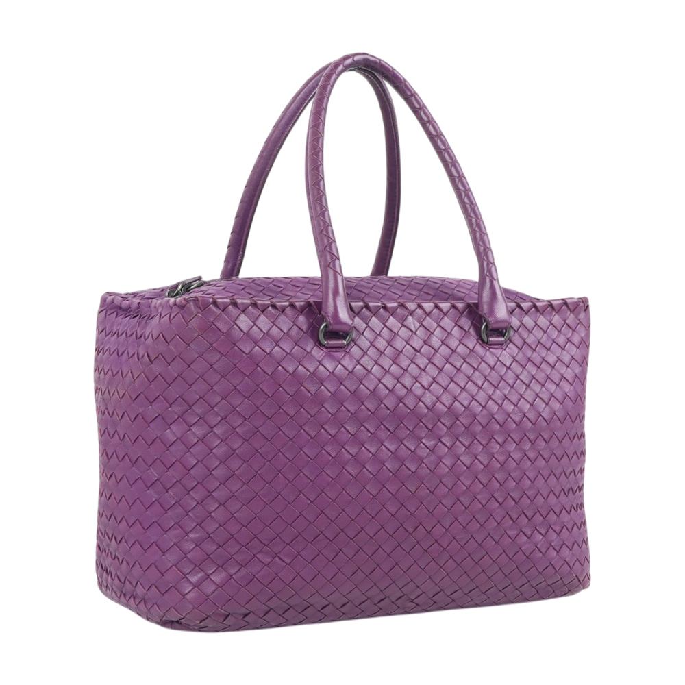 【Bottega Veneta】小羊皮編織方形肩背包(紫色)