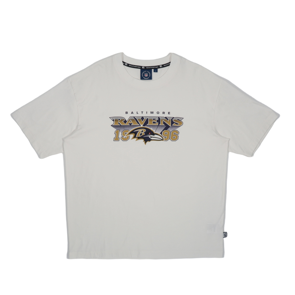 NFL 短T 白色 巴爾的摩 烏鴉隊 落肩 印花 短袖 T恤 中性 2525100500