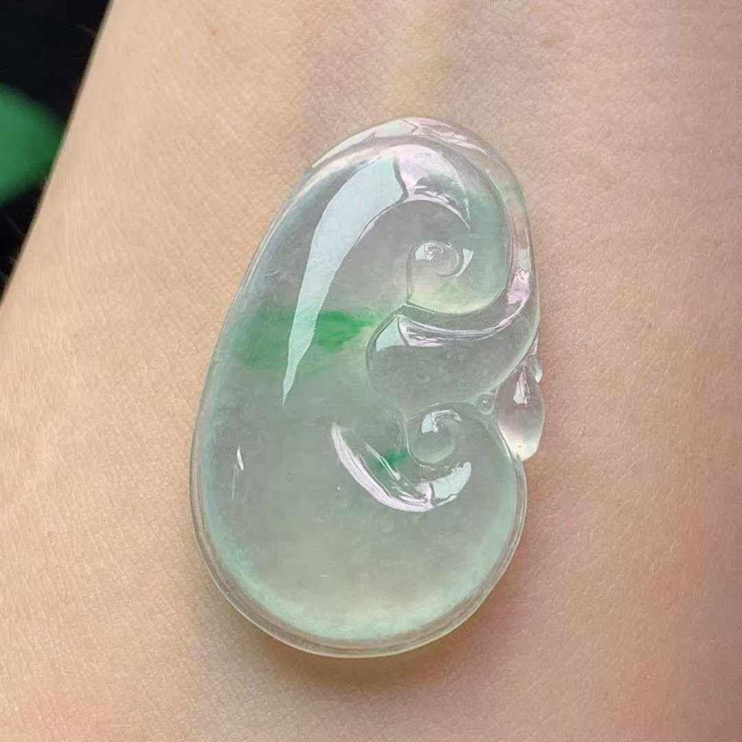 翡翠如意,天然翡翠A玉, 緬甸玉, Jade, Jadeite