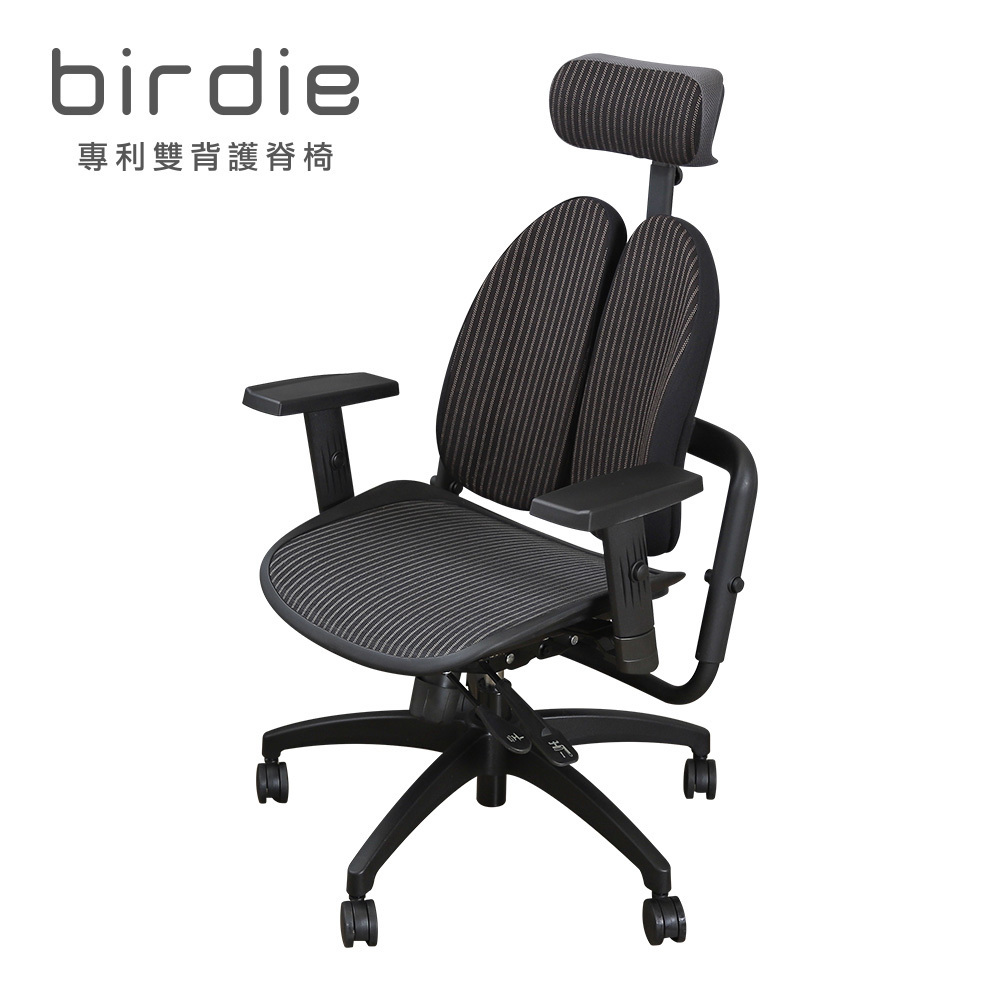德國專利雙背護脊機能電腦椅/辦公椅/主管椅/電競椅-條紋網布款