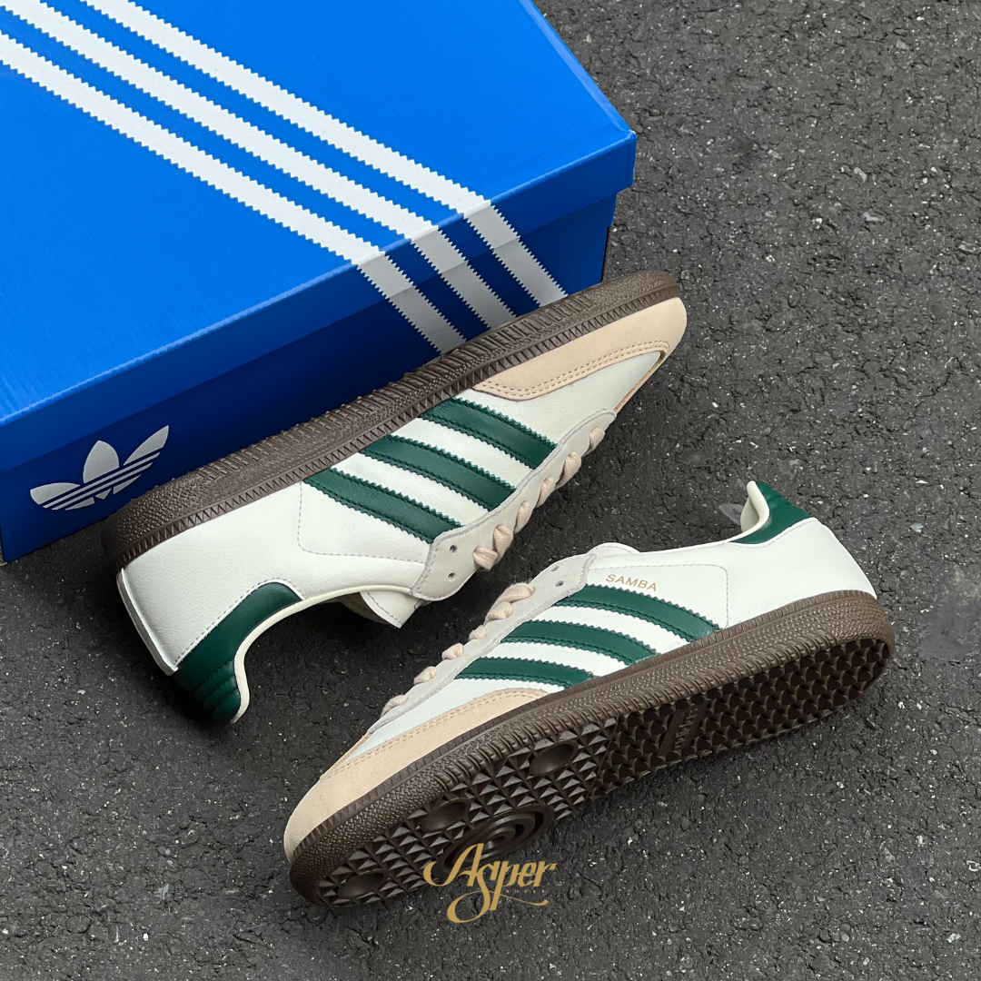 【官網限定】ADIDAS SAMBA OG W 白綠 德訓鞋 女鞋 JR8843 IV