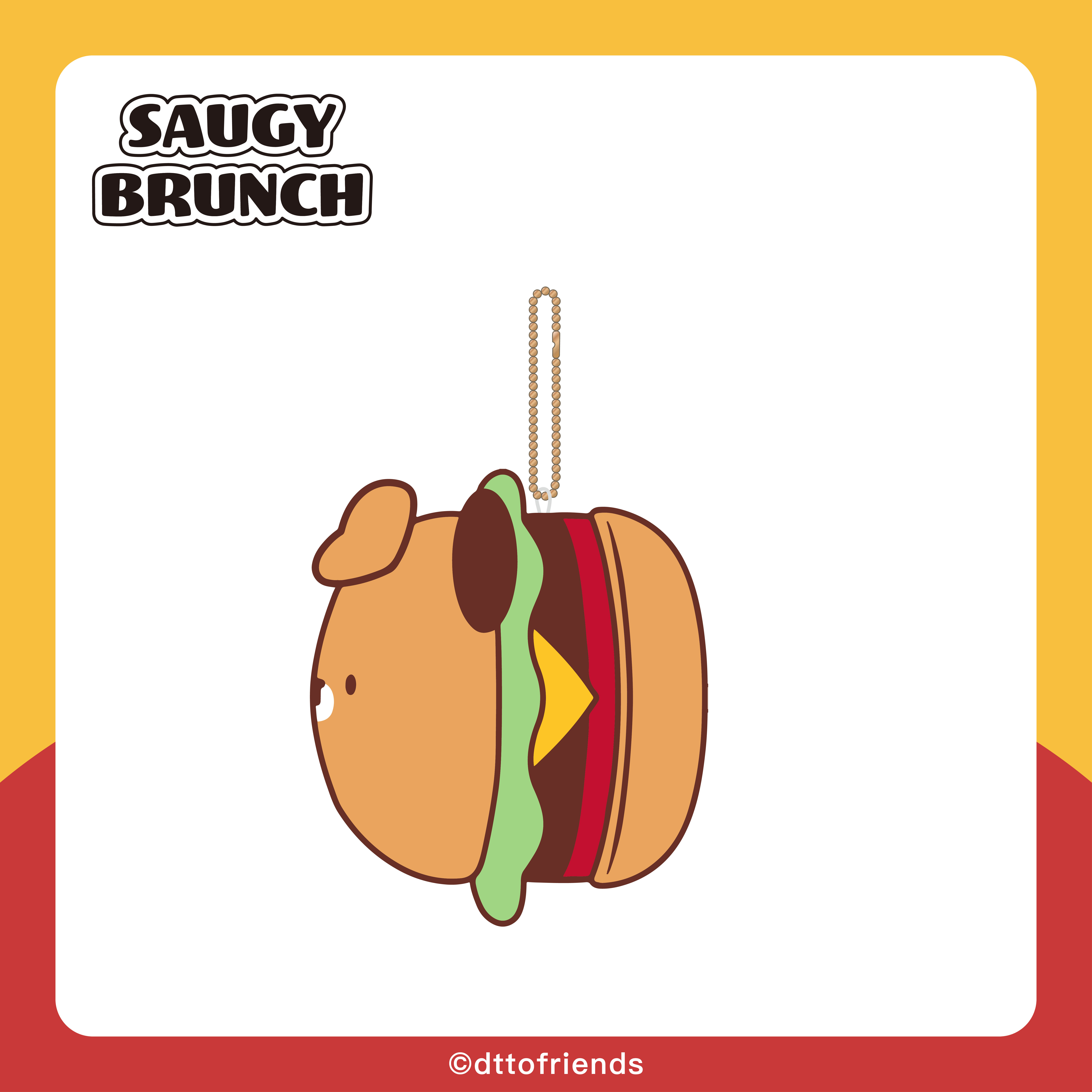 dtto friends-saugy brunch系列-4號餐吊飾-Dinu漢堡包