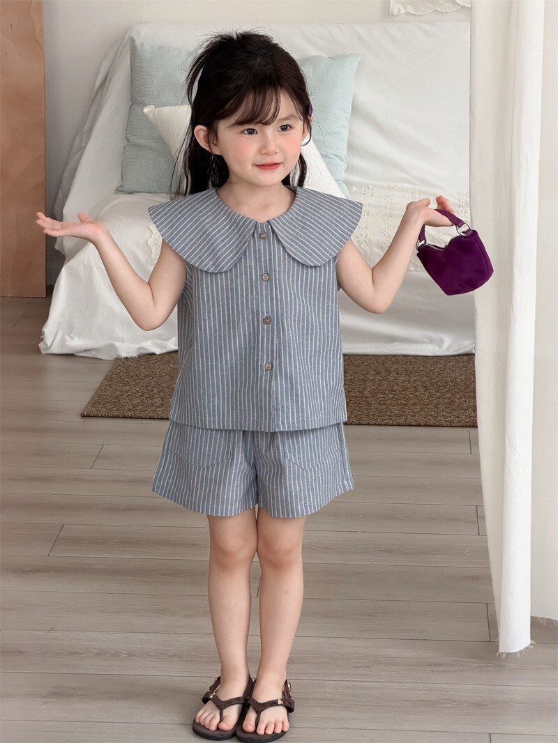 氣質可愛爆擊條紋無袖套裝 ꕀꕀꕀ