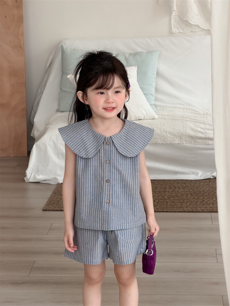 氣質可愛爆擊條紋無袖套裝 ꕀꕀꕀ