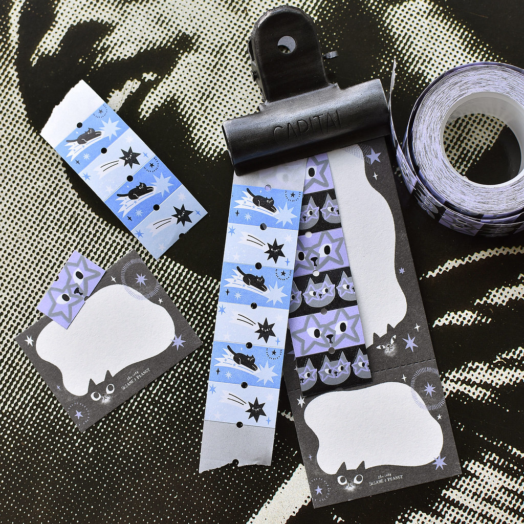 大芝麻小花生．星星與貓 標價機貼紙捲 <整捲/分裝>