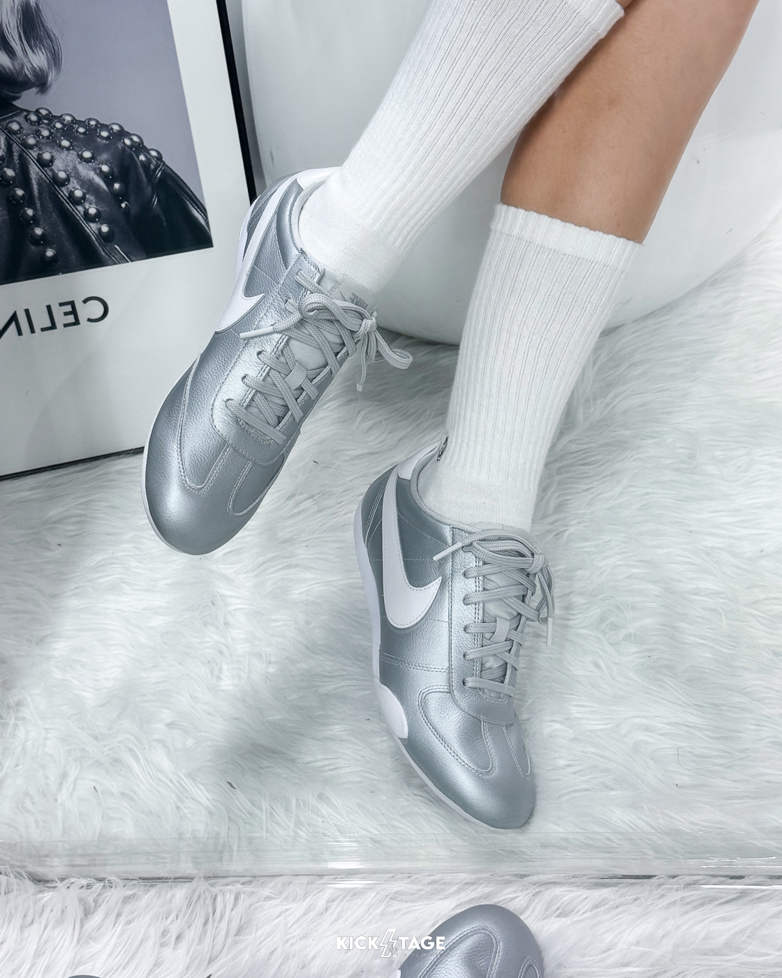 女鞋 NIKE W SPRINT SISTER 銀白 皮革 復古 薄底 休閒鞋【II6984-001】