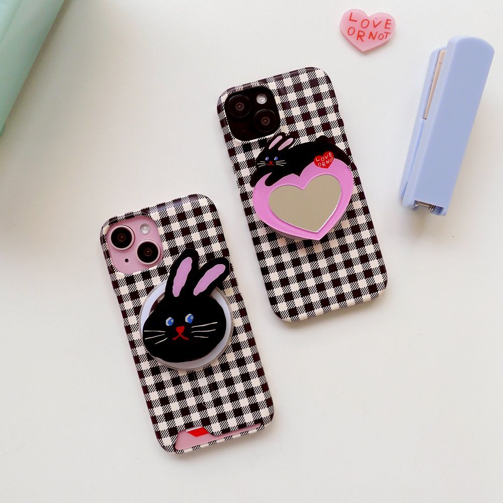 LOVE OR NOT 黑色格紋 MagSafe 卡夾手機殼 BKCHMSCPHC
