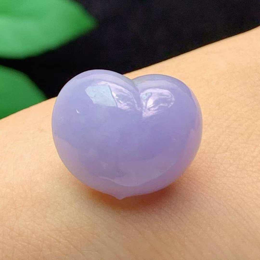 翡翠紫羅蘭愛心,天然翡翠A玉, 緬甸玉, Jade, Jadeite