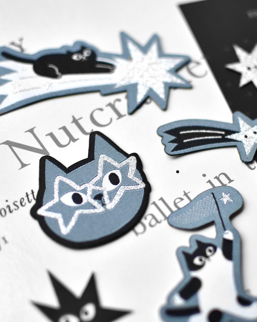 大芝麻小花生．星星與貓布標貼紙