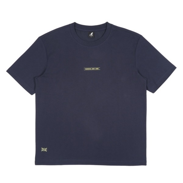 【Kangol】中性經典圓領T｜經典版型 舒適混紡-深藍色