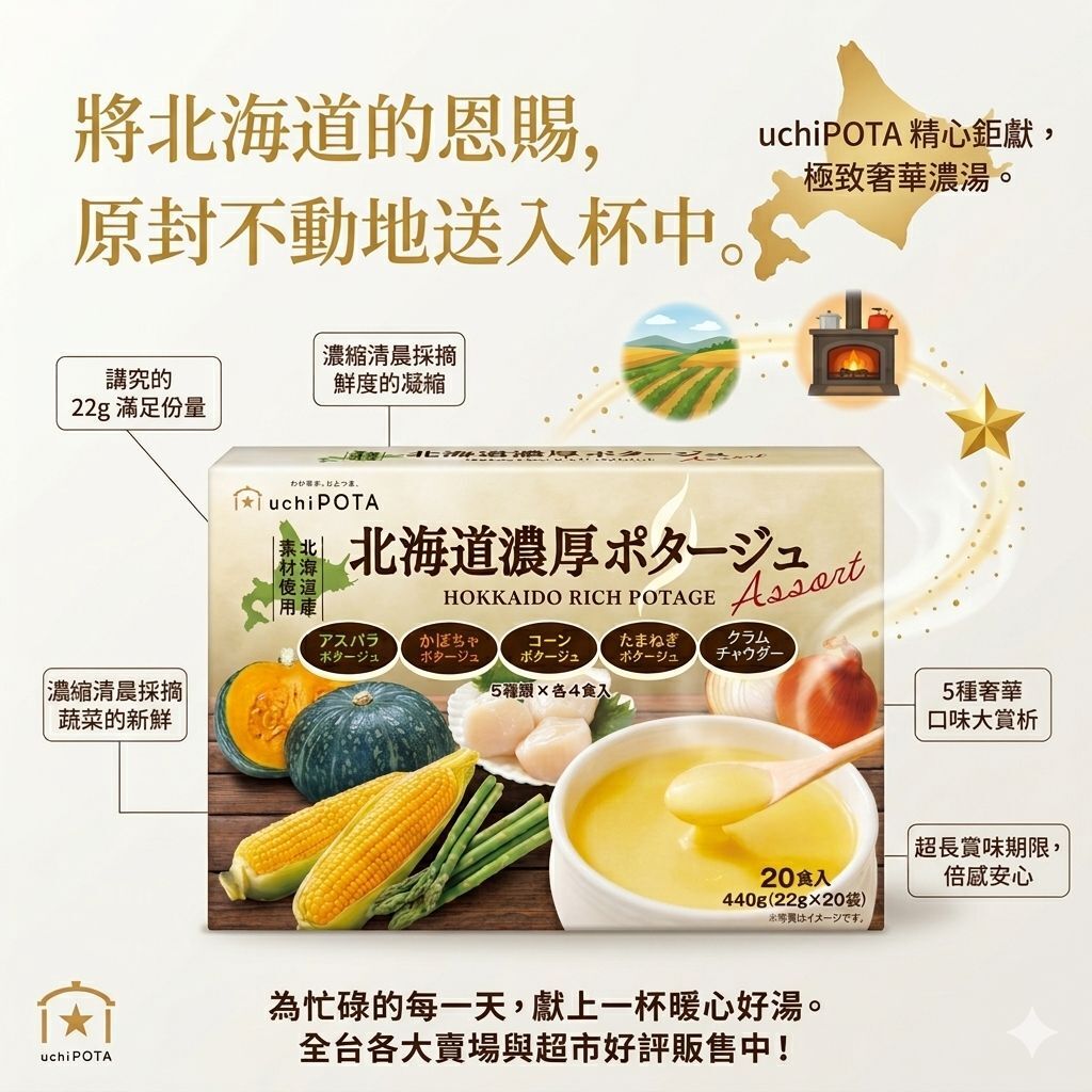 【預購】JM042002 uchiPOTA 濃厚濃湯組 (一盒20 包)