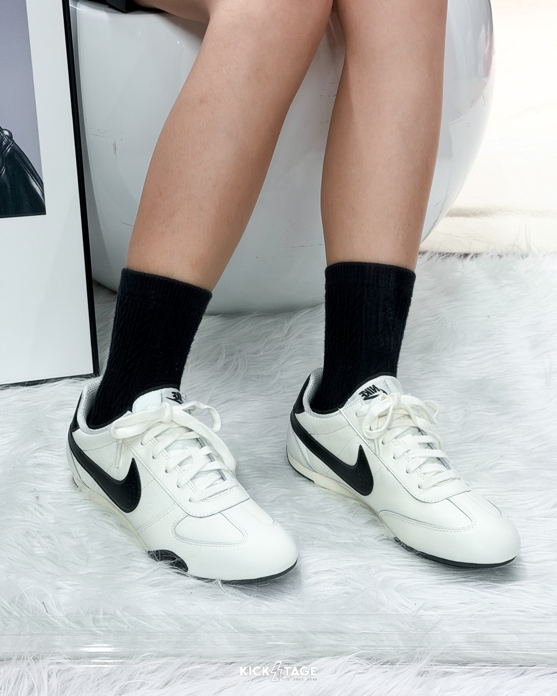 女鞋 NIKE W SPRINT SISTER 白黑 皮革 復古 薄底 休閒鞋【IB7102-100】