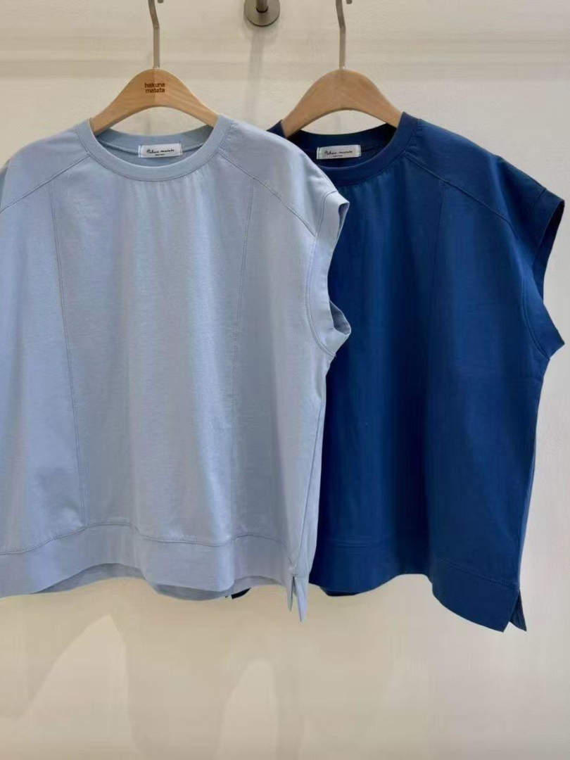 夏季舒適百搭系列★輕薄涼感包袖素T