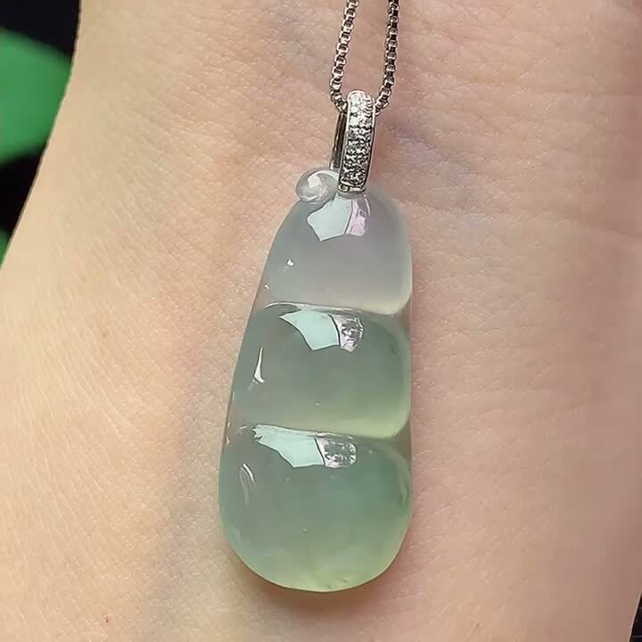 翡翠冰種福豆,天然翡翠A玉, 緬甸玉, Jade, Jadeite
