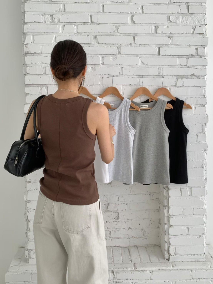 顯瘦貼身剪裁★羅紋修身背心