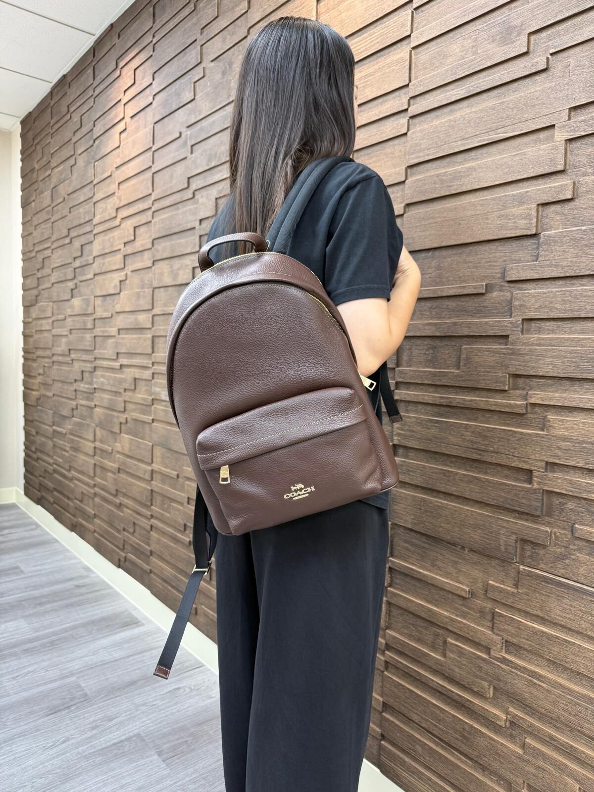 LYS01580 Coach 金色Logo深啡色背囊