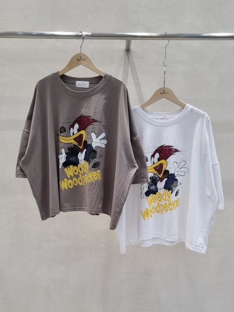 經典卡通印花寬鬆棉T