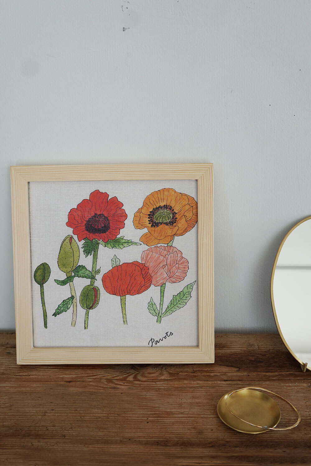 fog linen work - ISABELLE BOINOT 迷你手帕 No.10 罌粟花