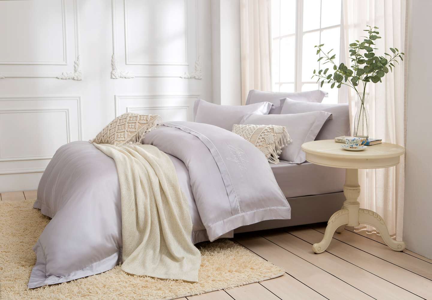 120支天絲棉刺繡翅膀款|枕頭套+床包|有單人