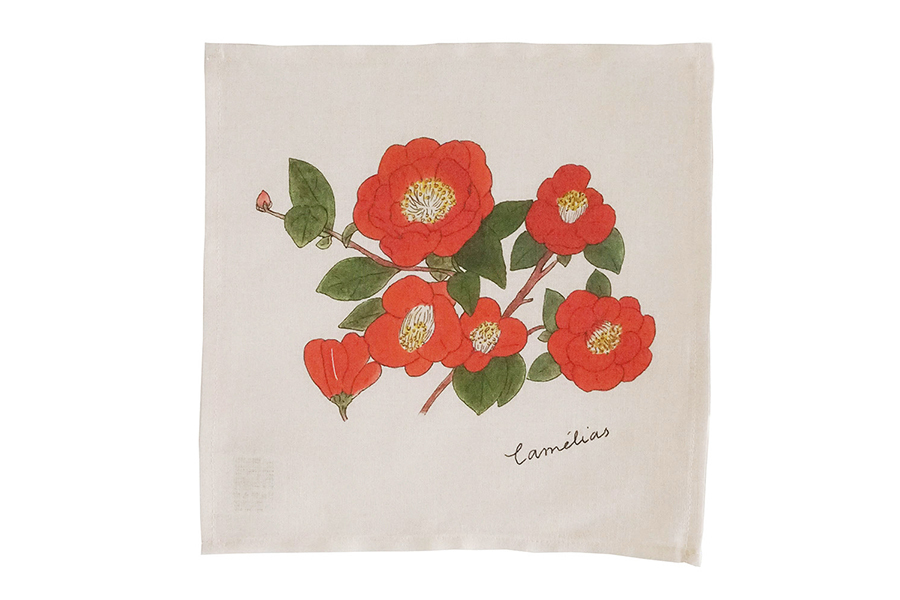 fog linen work - ISABELLE BOINOT 迷你手帕 No.12 山茶花