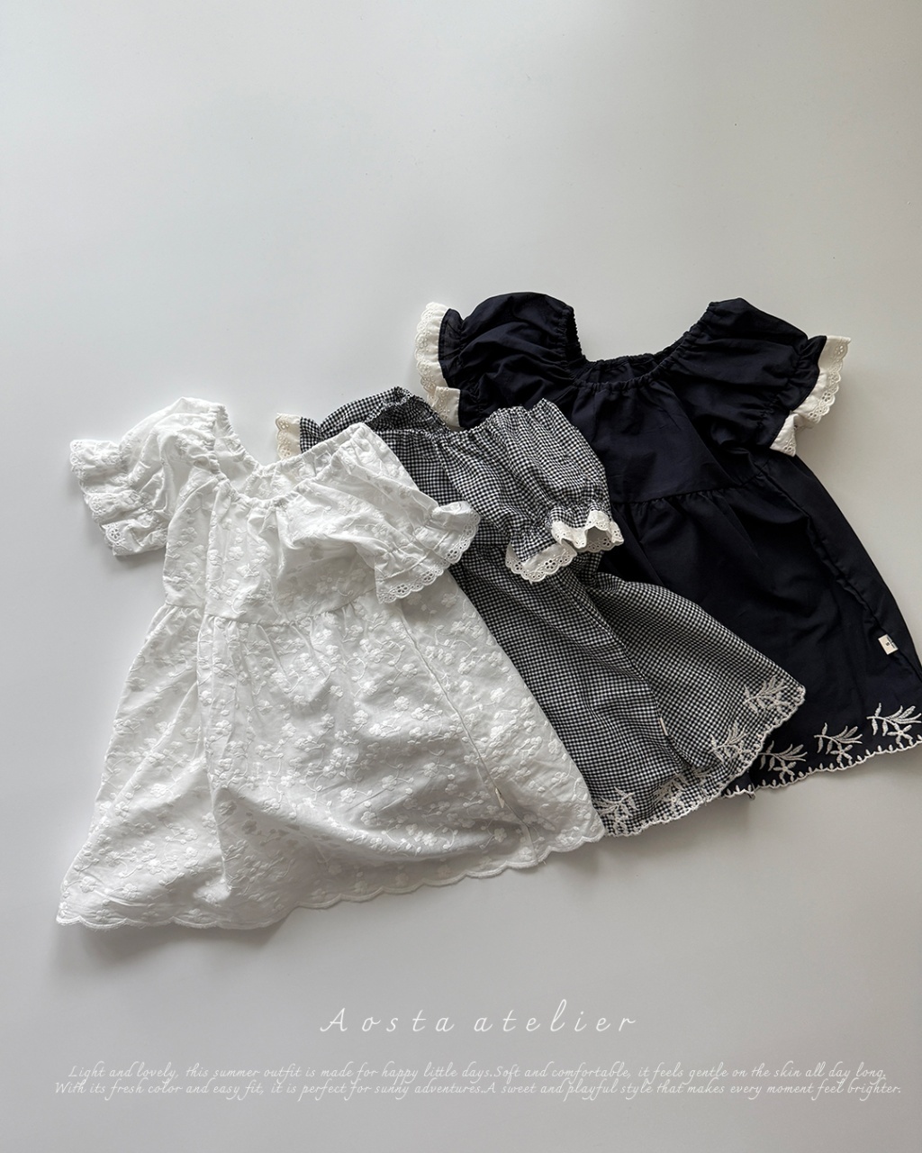 韓國🇰🇷Aosta 蕾絲花邊袖洋裝(S-XXL)