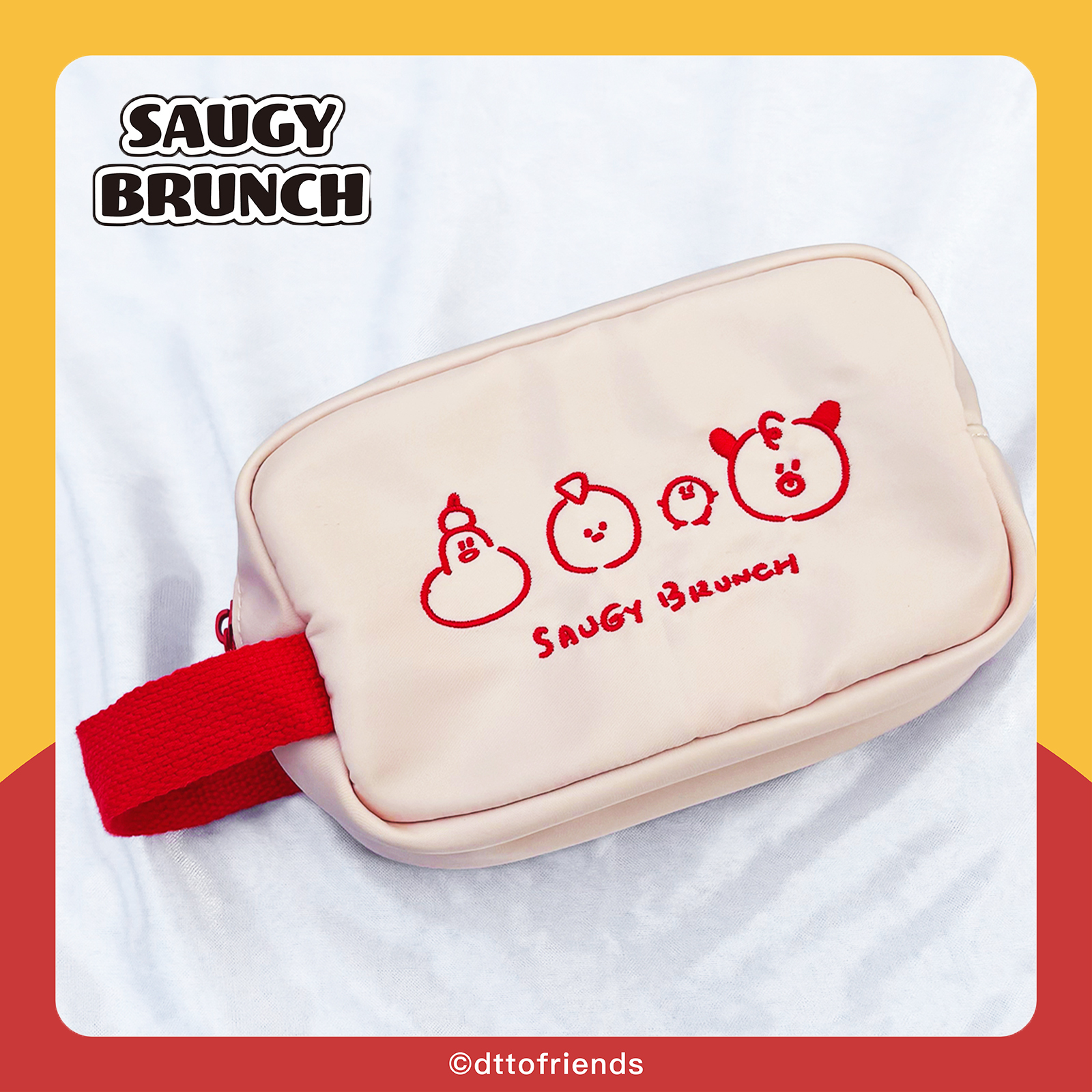 dtto friends-saugy brunch系列-化妝包-刺繡款