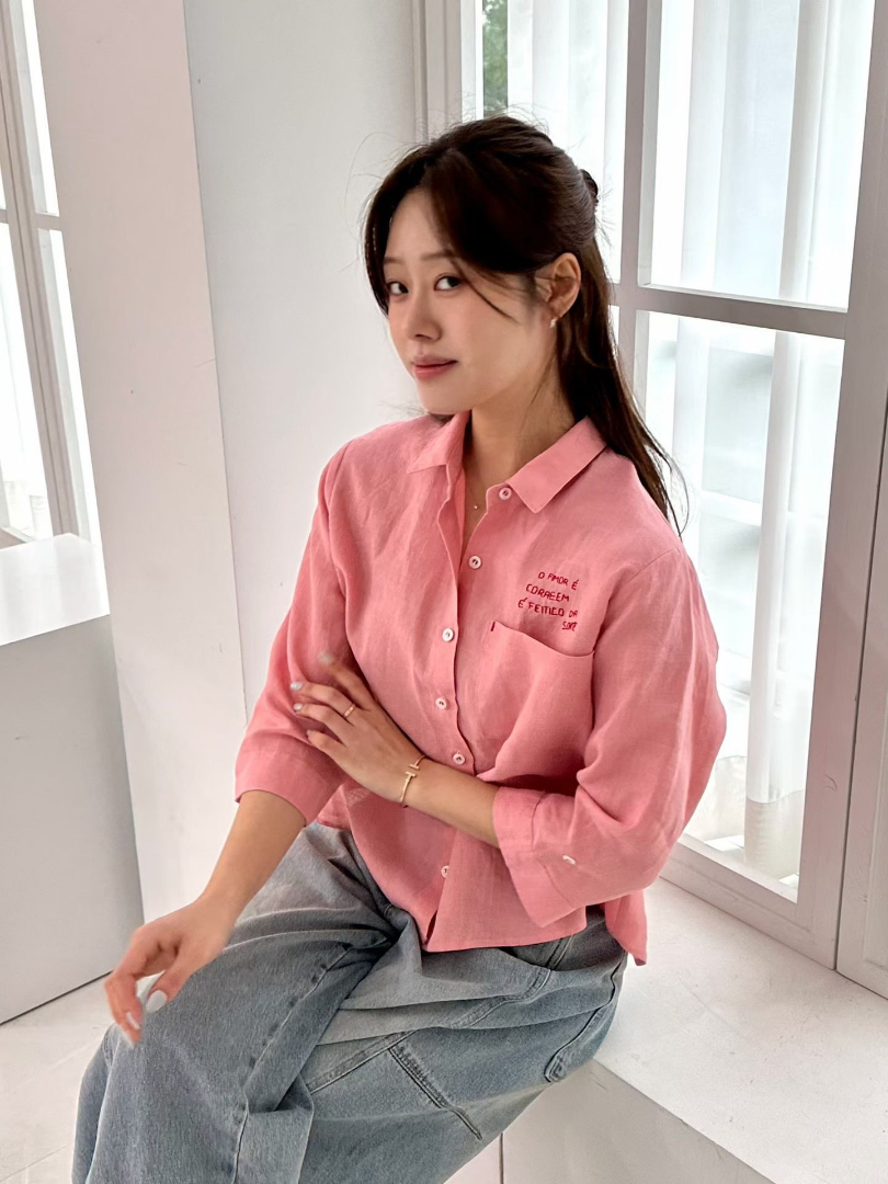 輕盈透氣系列★法式刺繡棉麻襯衫