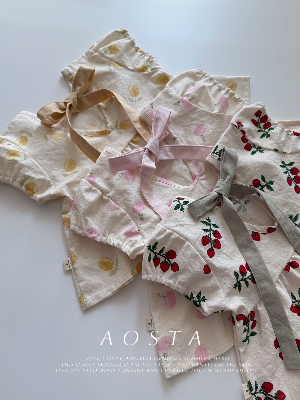 韓國🇰🇷Aosta 滿版水果後綁帶上衣(S-XXL)