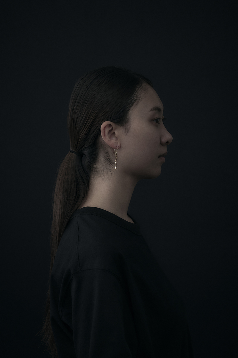 fog linen work - Malu黃銅針式耳環