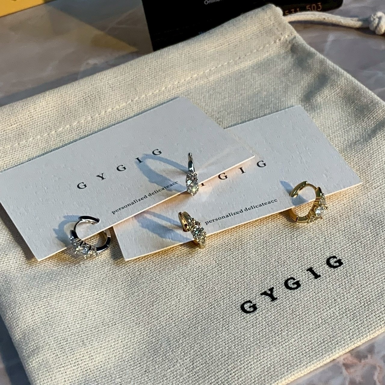 Gy”Lab-grown diamond排鑽30分高奢華培育鑽”0.3ct獨家定製耳釦釘