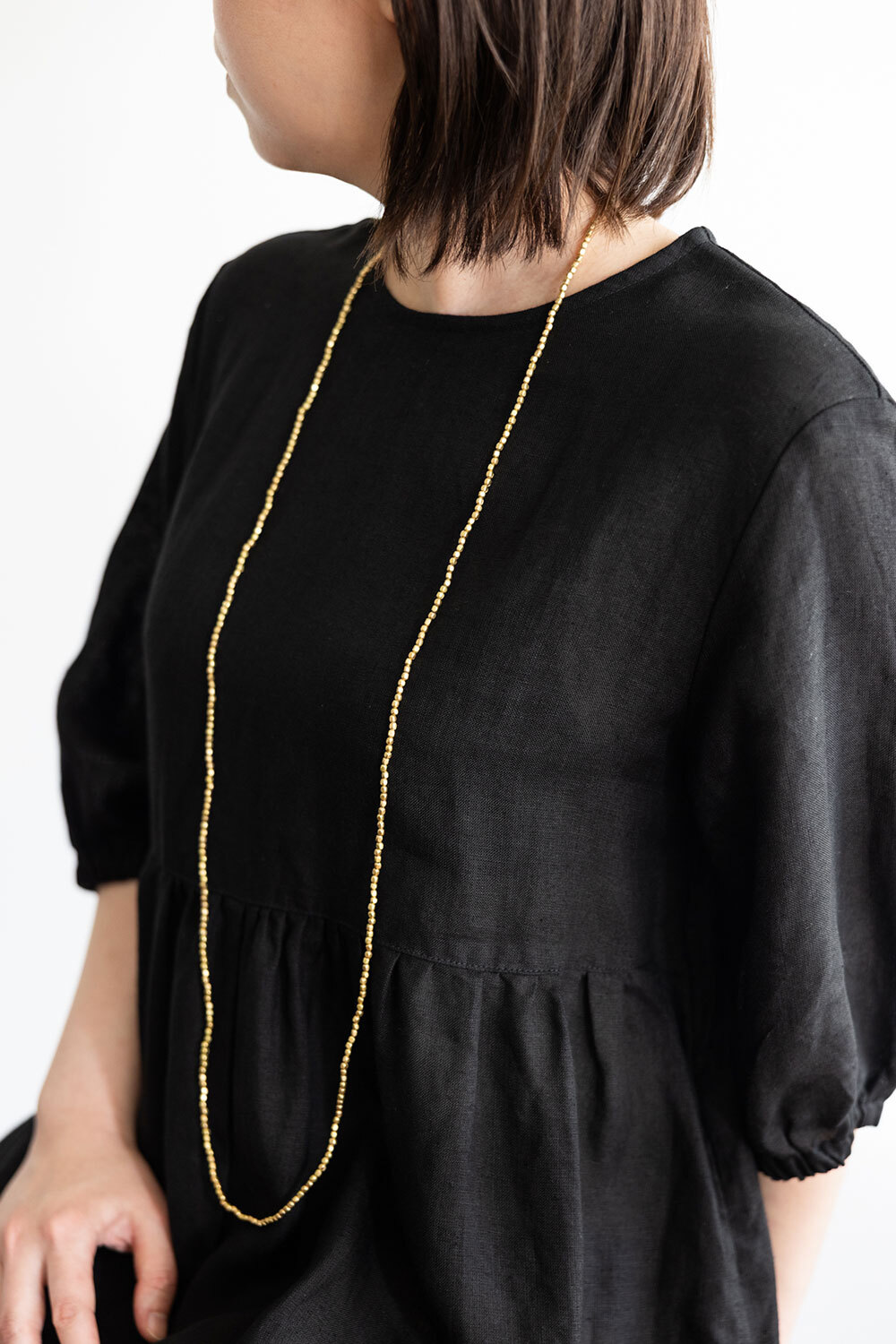 fog linen work - 串珠項鍊L 黃銅