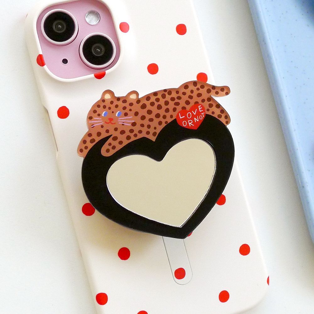 LOVE OR NOT 豹紋愛心 MagSafe 鏡子托克 BLPMSMRT