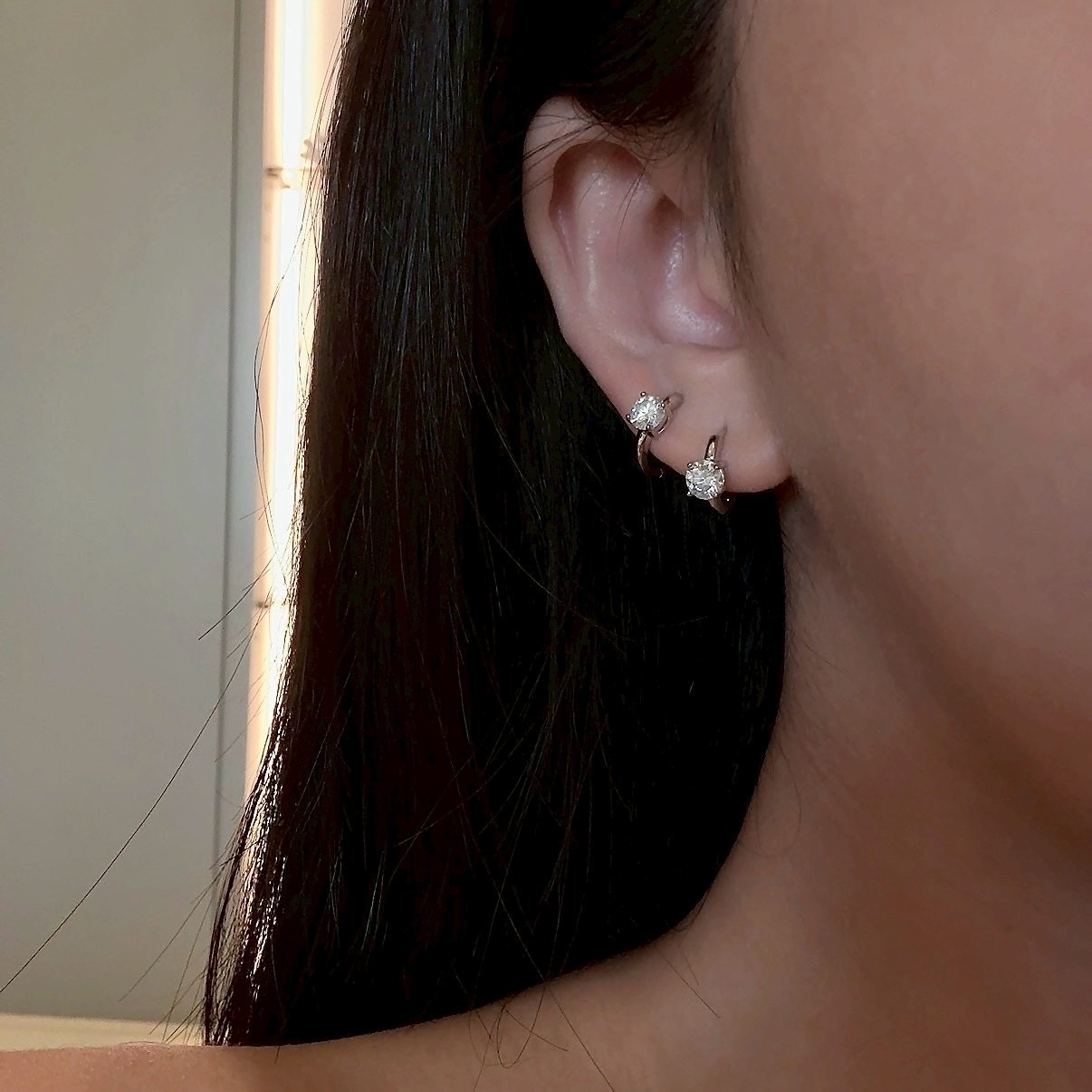 Gy”Lab-grown diamond 單鑽50分高奢華培育鑽”0.5ct獨家定製耳釦釘