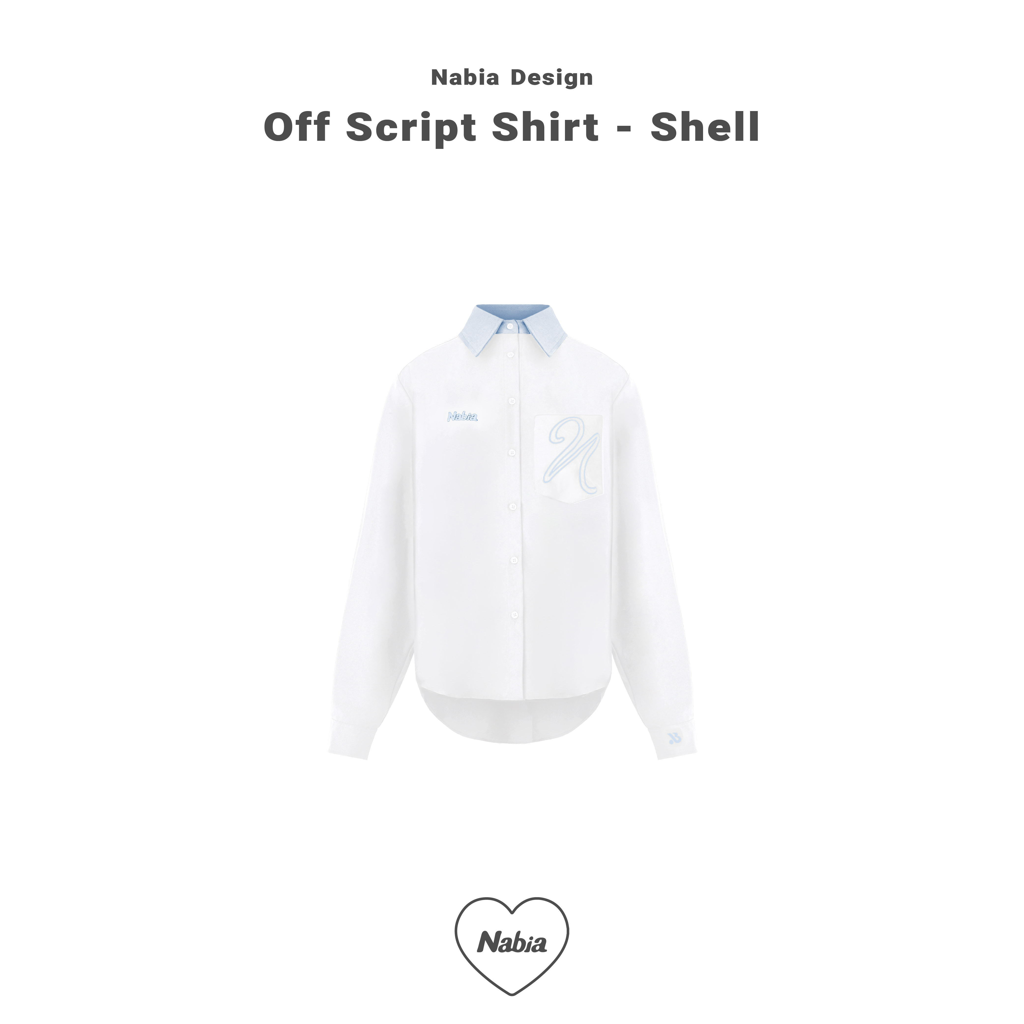 鬆弛感落肩外罩衫 - 月光白