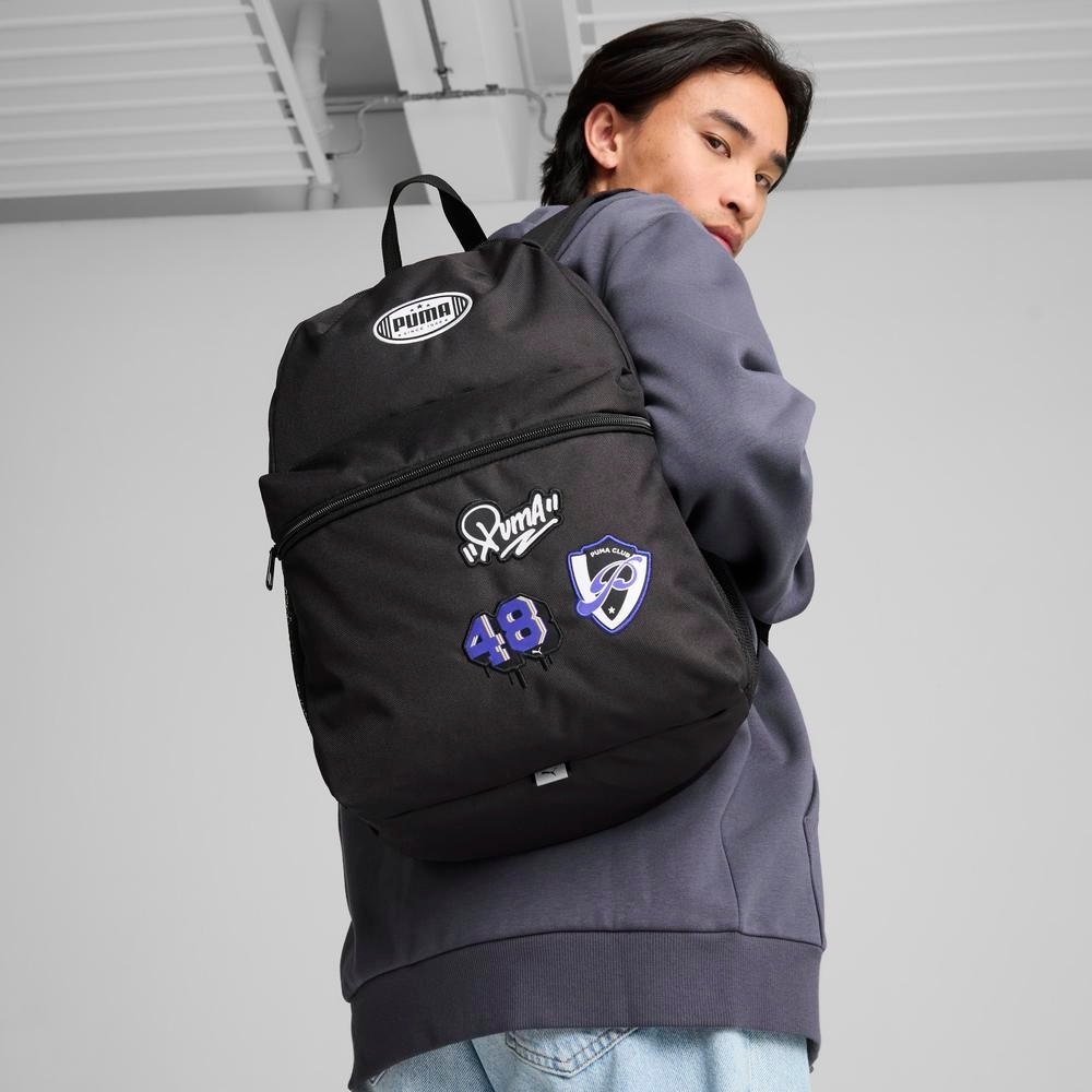 PUMA 後背包 PATCH 黑 電繡 徽章 包包 中性 09080301