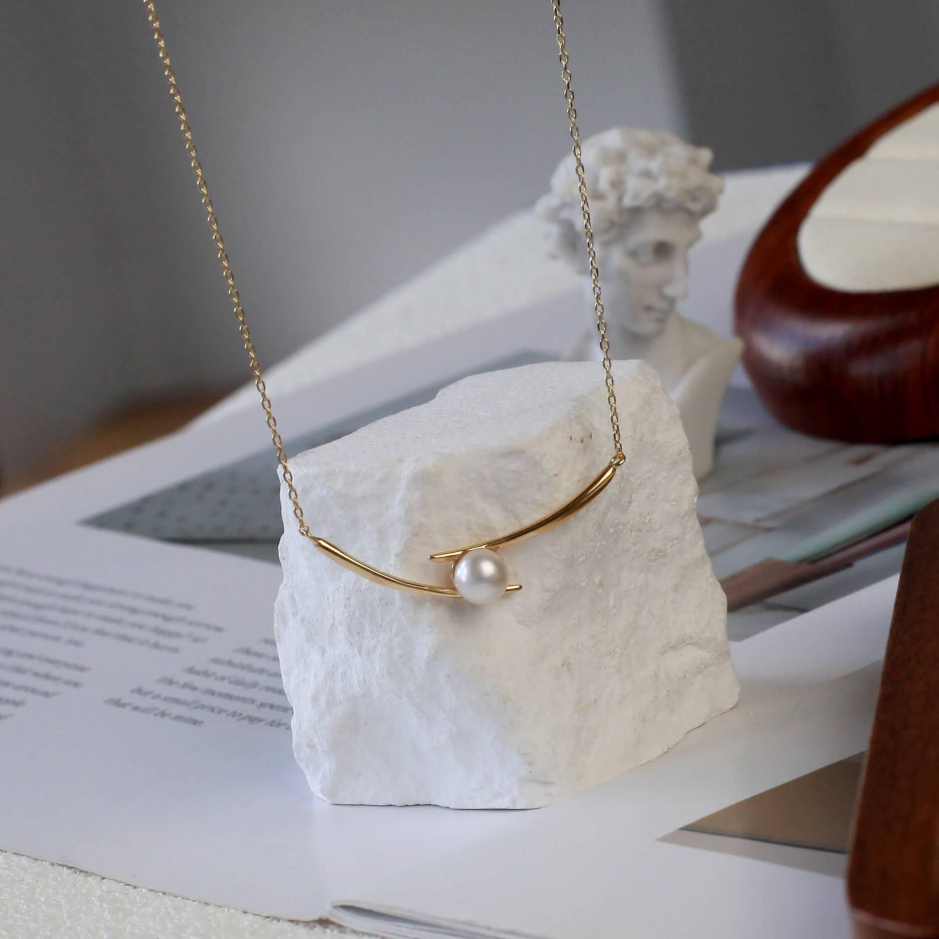 (EC81) 6-7MM天然海水 AKOYA 珍珠套鏈(S925) - #珍珠 #2004PE