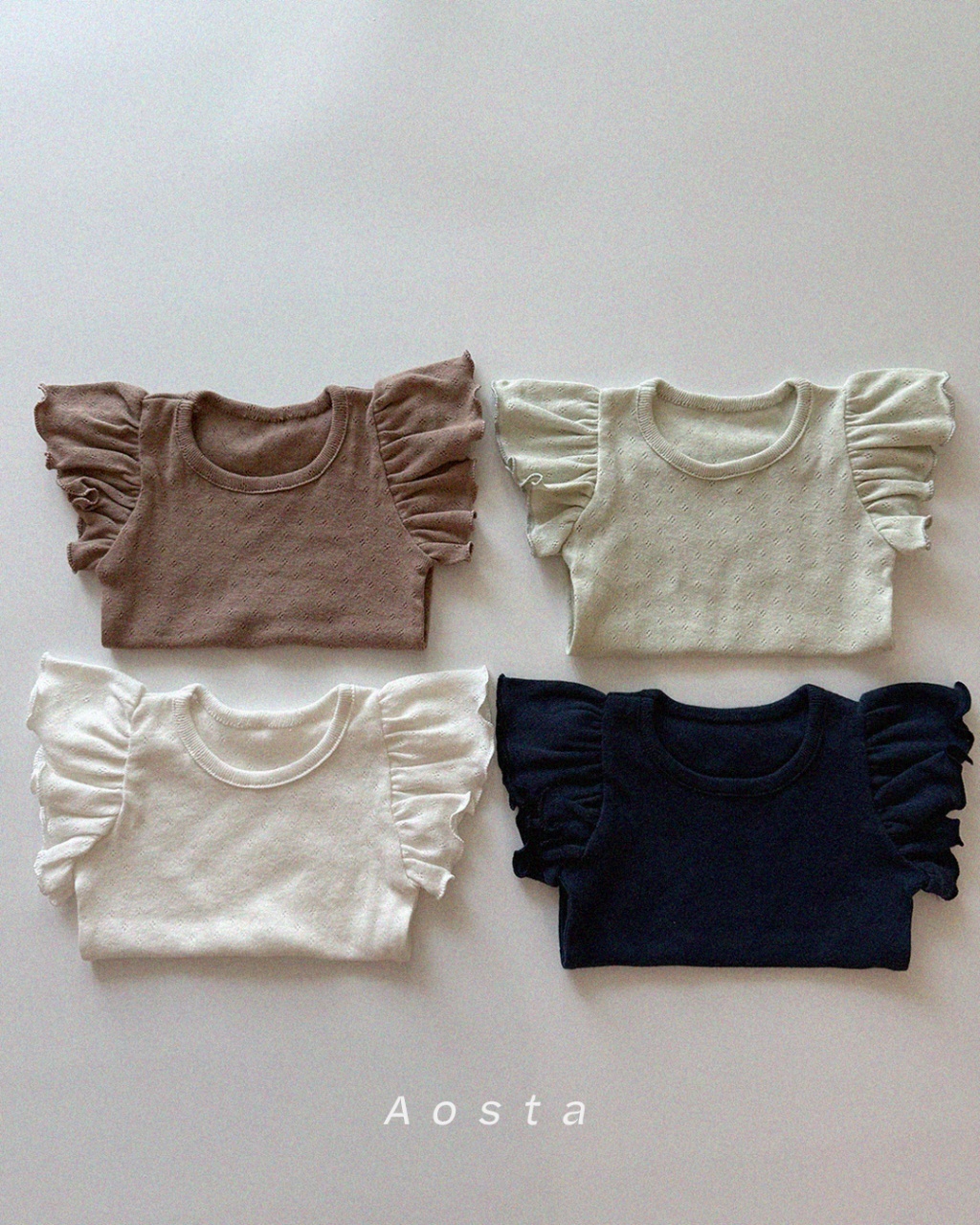 韓國🇰🇷Aosta 透氣鏤空飛袖上衣(S-XXL)