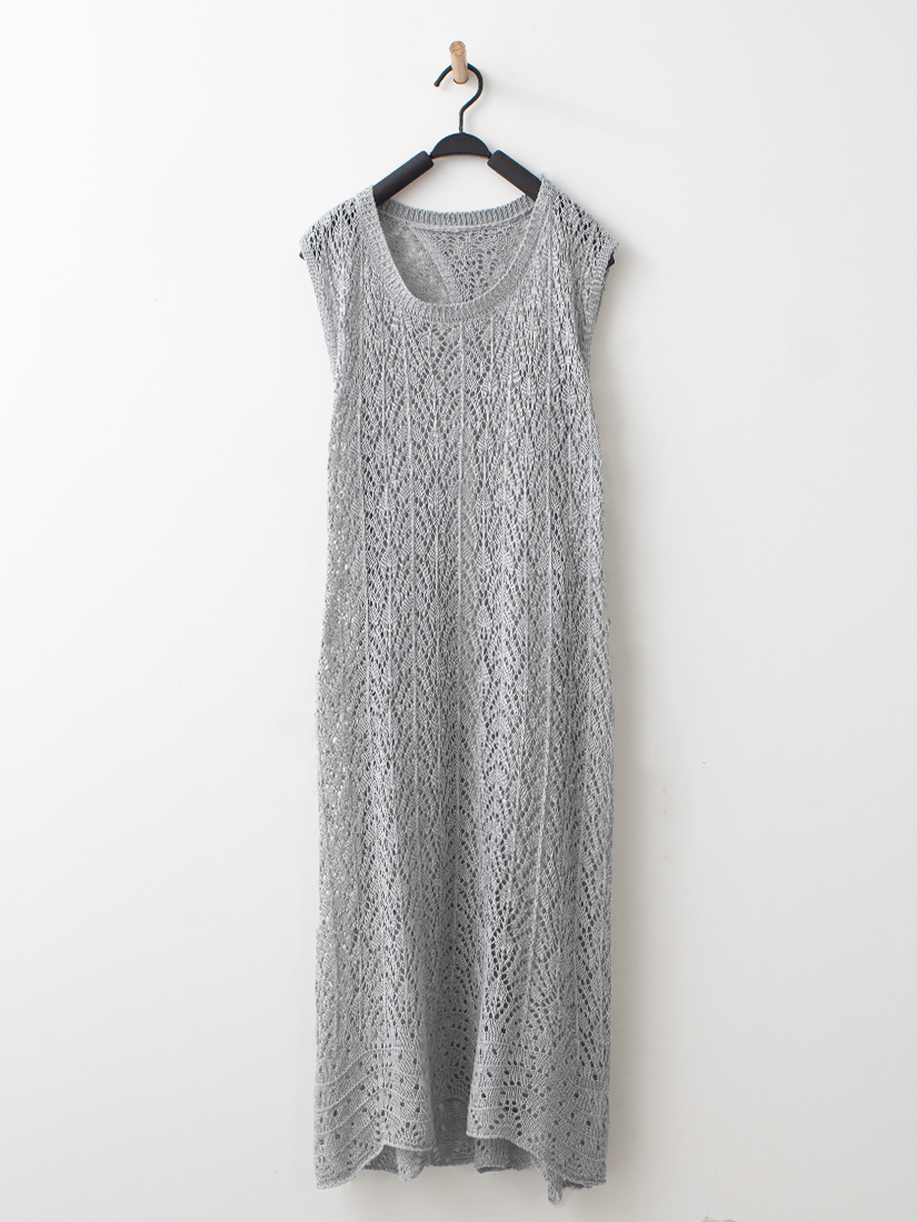 後開衩針織背心荷葉小立領襯衫雙層柔紗長裙組合