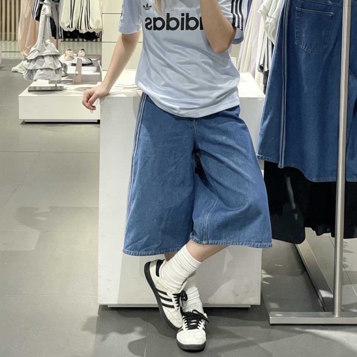 ADIDAS FIREBIRD ADICOLOR 單寧短褲 牛仔布 休閒 KD1500