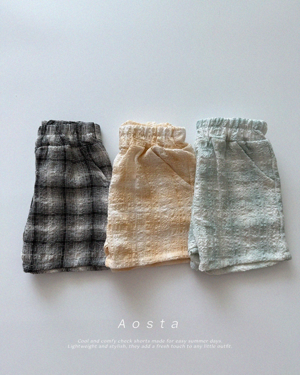 韓國🇰🇷Aosta 格紋皺皺短褲(S-XXL)
