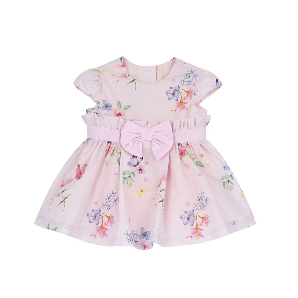 蝴蝶花園-滿版花朵短袖洋裝