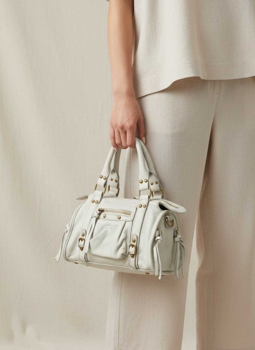 Novo 鞣革平面小包 灰藍