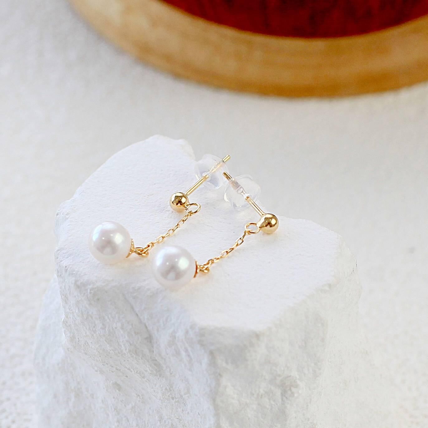 (EC88) 6.5-7.5MM天然淡水風在吹珍珠耳線(S925) - #珍珠 #2004PE