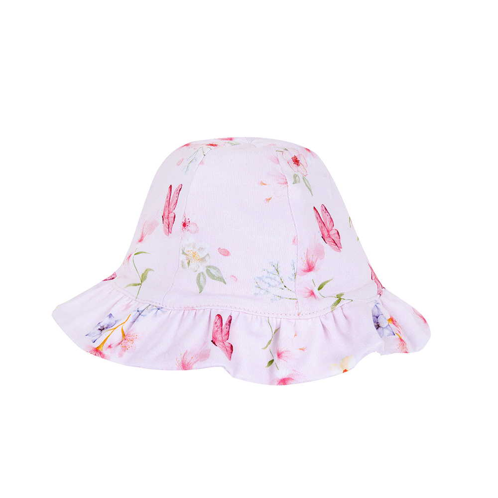 蝴蝶花園-滿版花朵雙面帽