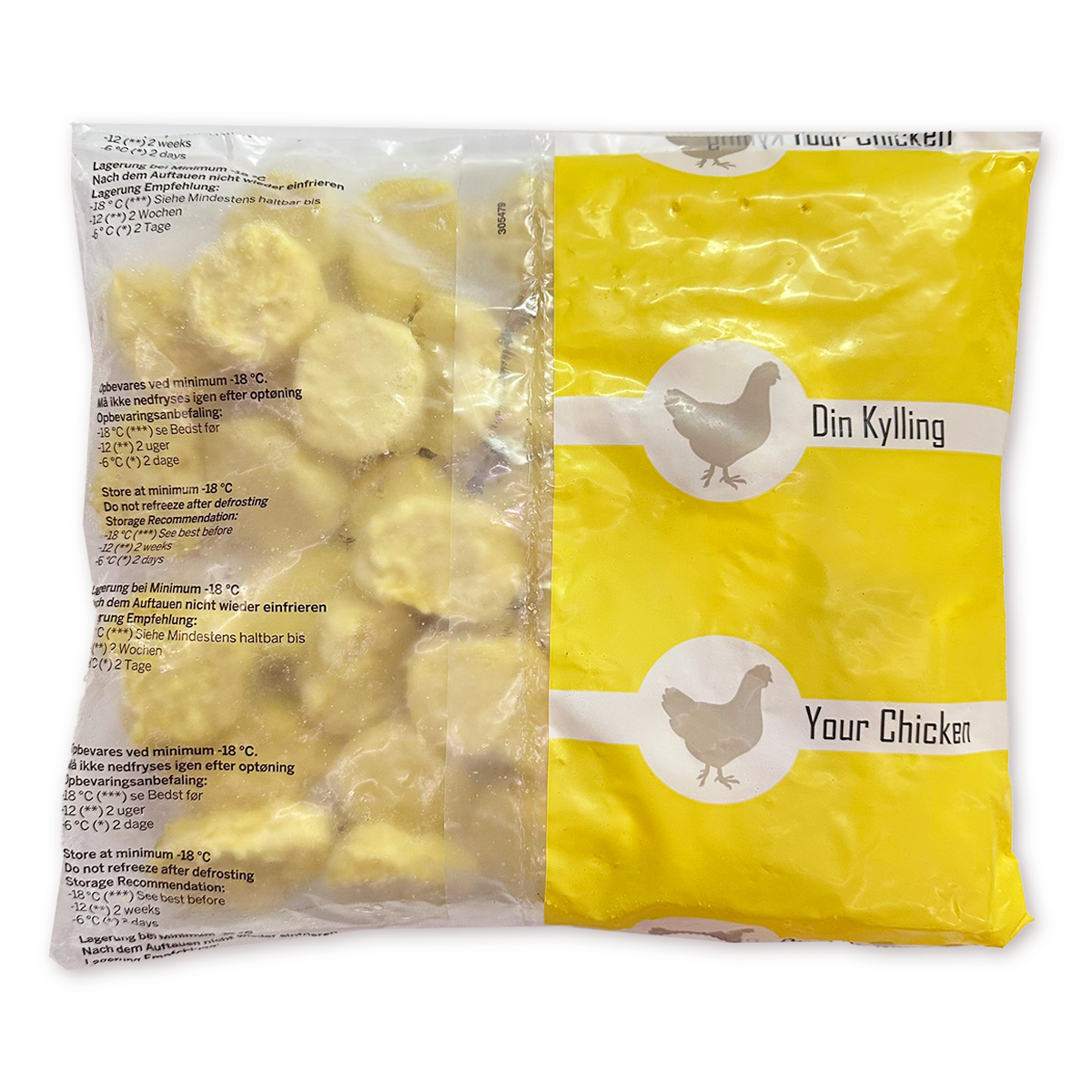 丹麥炸雞塊(約900-1000g)｜47%雞肉製造｜麥樂雞｜高蛋白質｜炸物｜派對小食 (急凍-18°C)